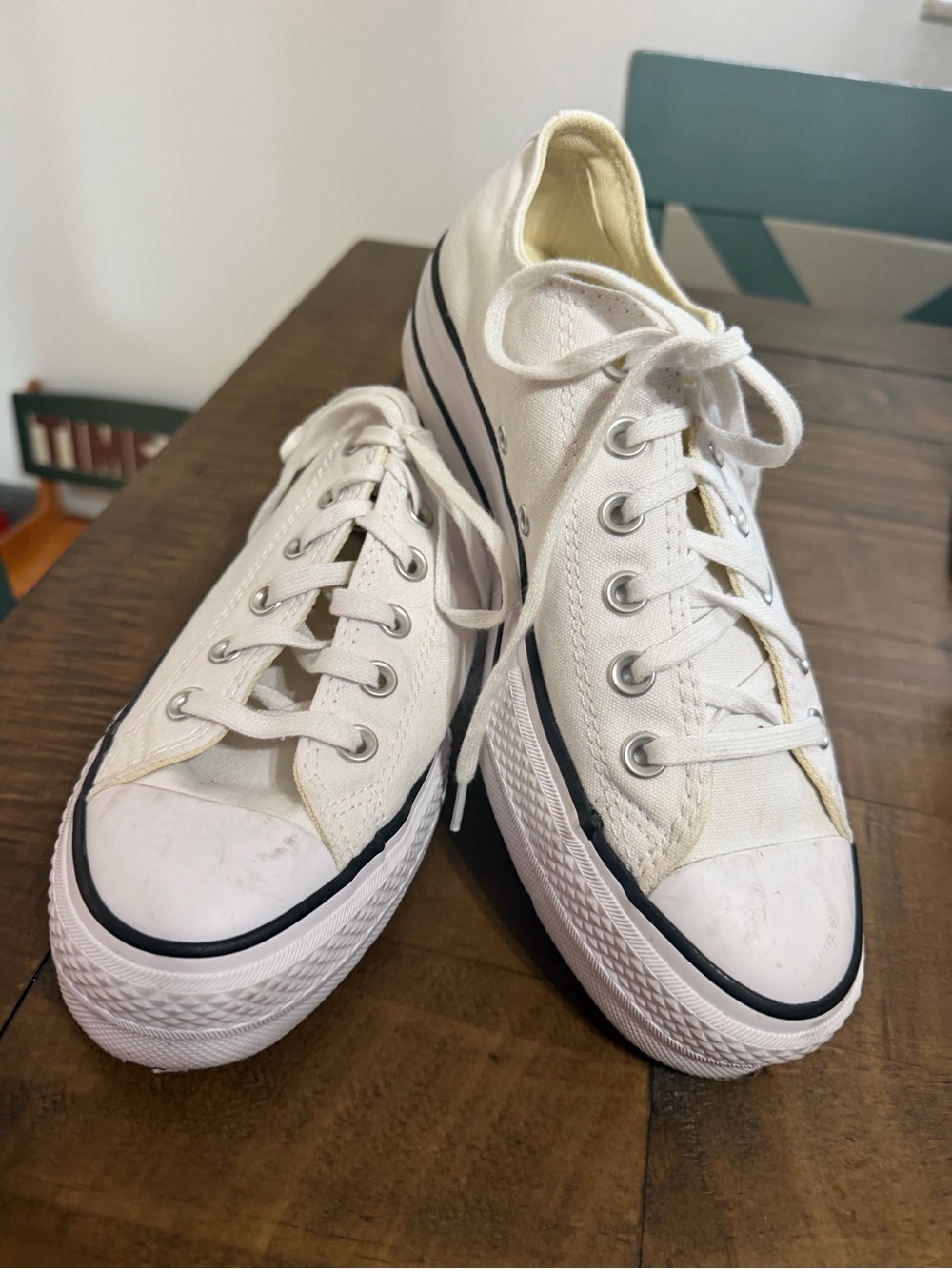 Converse All Star Low Top White Lace-Up Sneakers Unisex Adults US 8.5